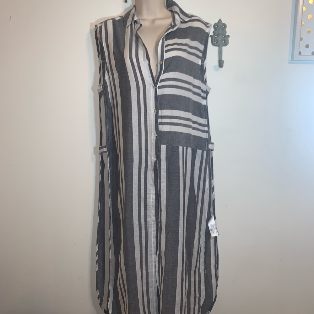 Topshop S Swim Cover Gray White - Picture 1 of 7